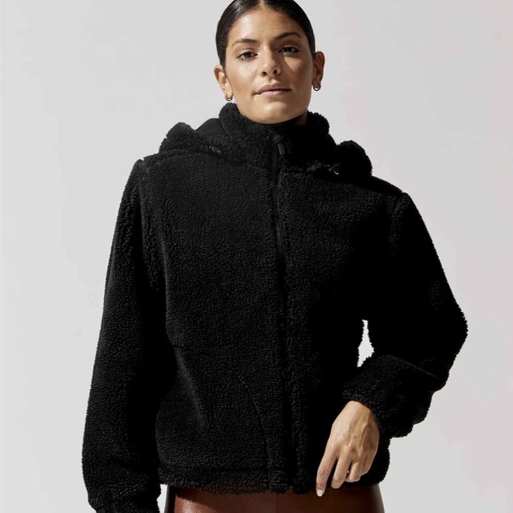 Carbon38 Teddy Zip up Hoodie Jacket Bomber Style